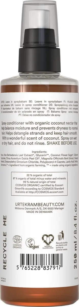 Urtekram Kokos Spray Conditioner 250ml