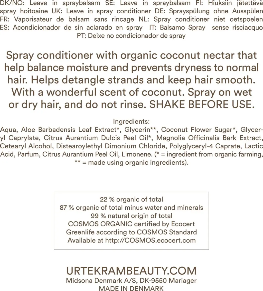 Urtekram Kokos Spray Conditioner 250ml