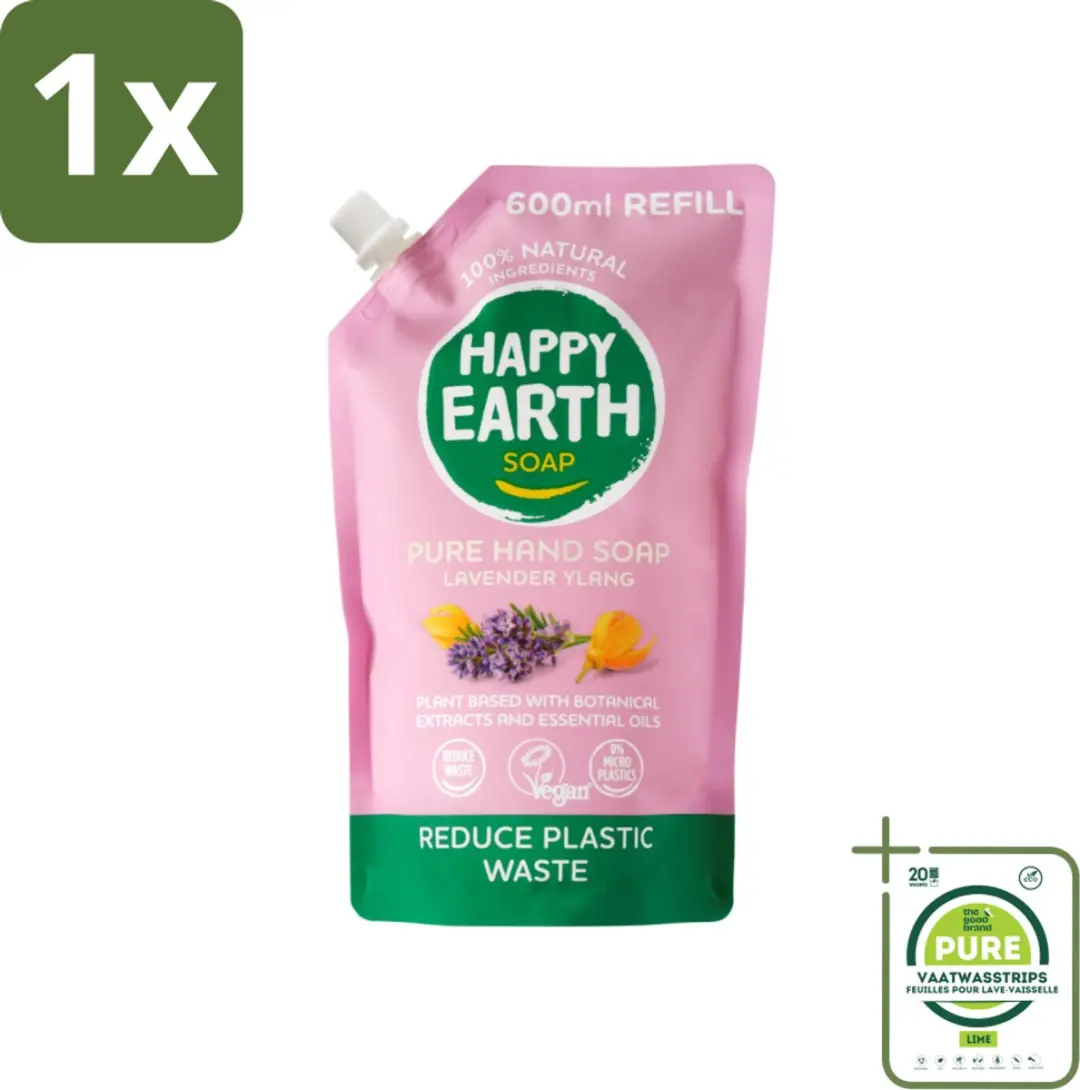 Happy Earth Handzeep Navulling Lavender Ylang 600ml