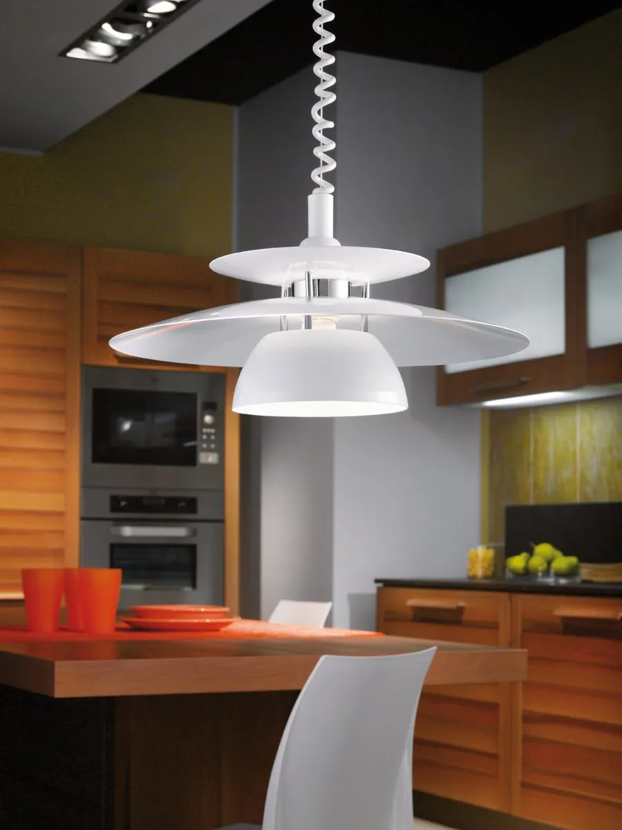 Eglo Brenda Hanglamp - Ø430mm - Wit/Chroom - afbeelding 6 van 6