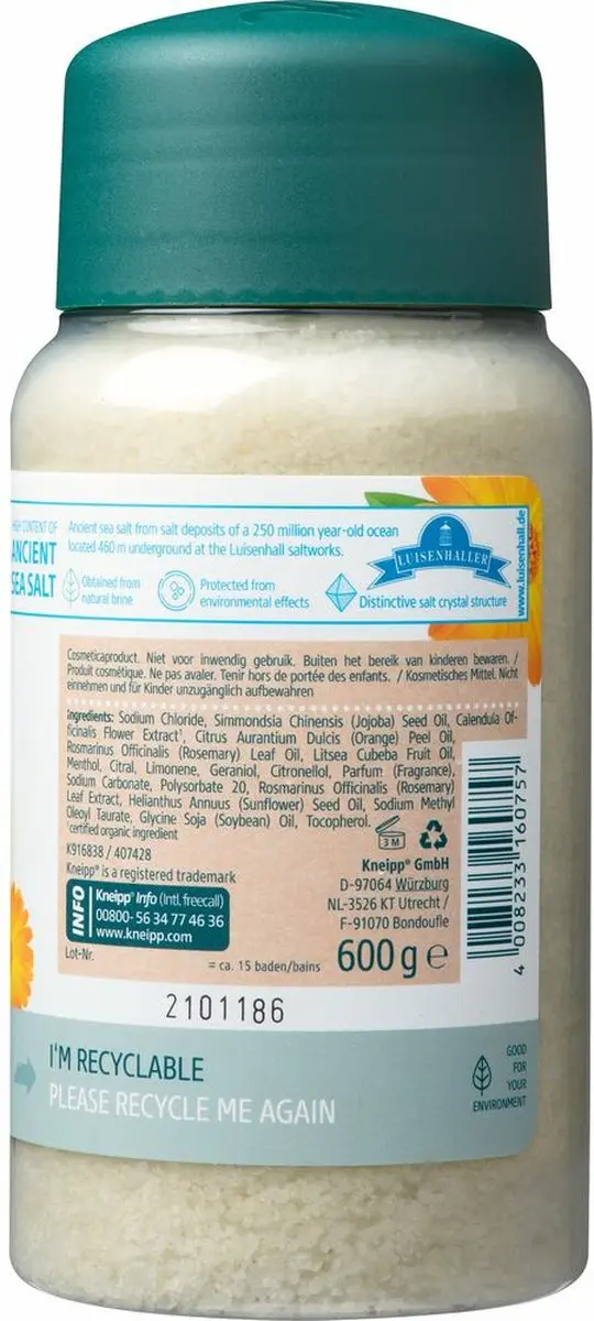 Kneipp Voetbadkristallen Vitalizing Calendula 600g - 6 Stuks