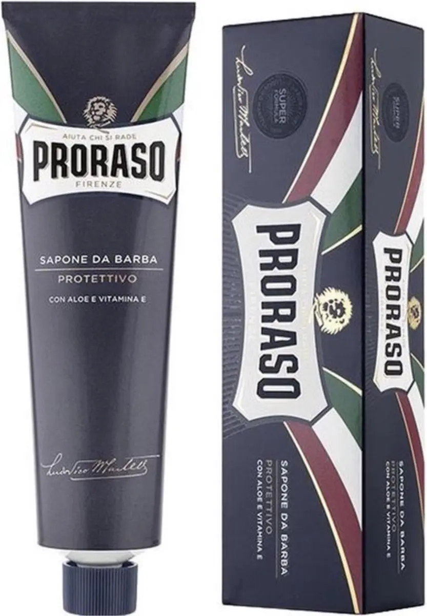 Proraso Scheerkwast + Blue Line Scheercrème 150ml - 2 Stuks