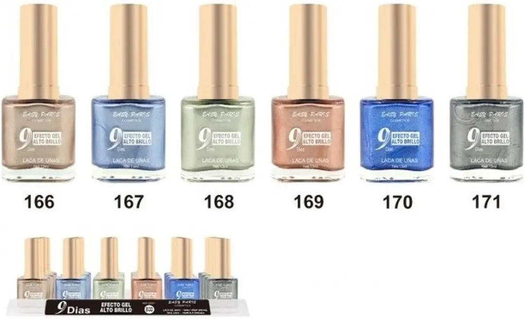 Easy Paris Cosmetics Metallic Nagellak Set - 6x13ml - Goud/Blauw/Groen/Grijs