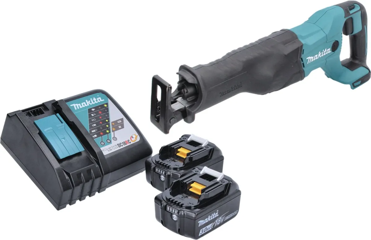 Makita DJR 186 RF Reciprozaag 18V - 2x 3,0Ah + Oplader