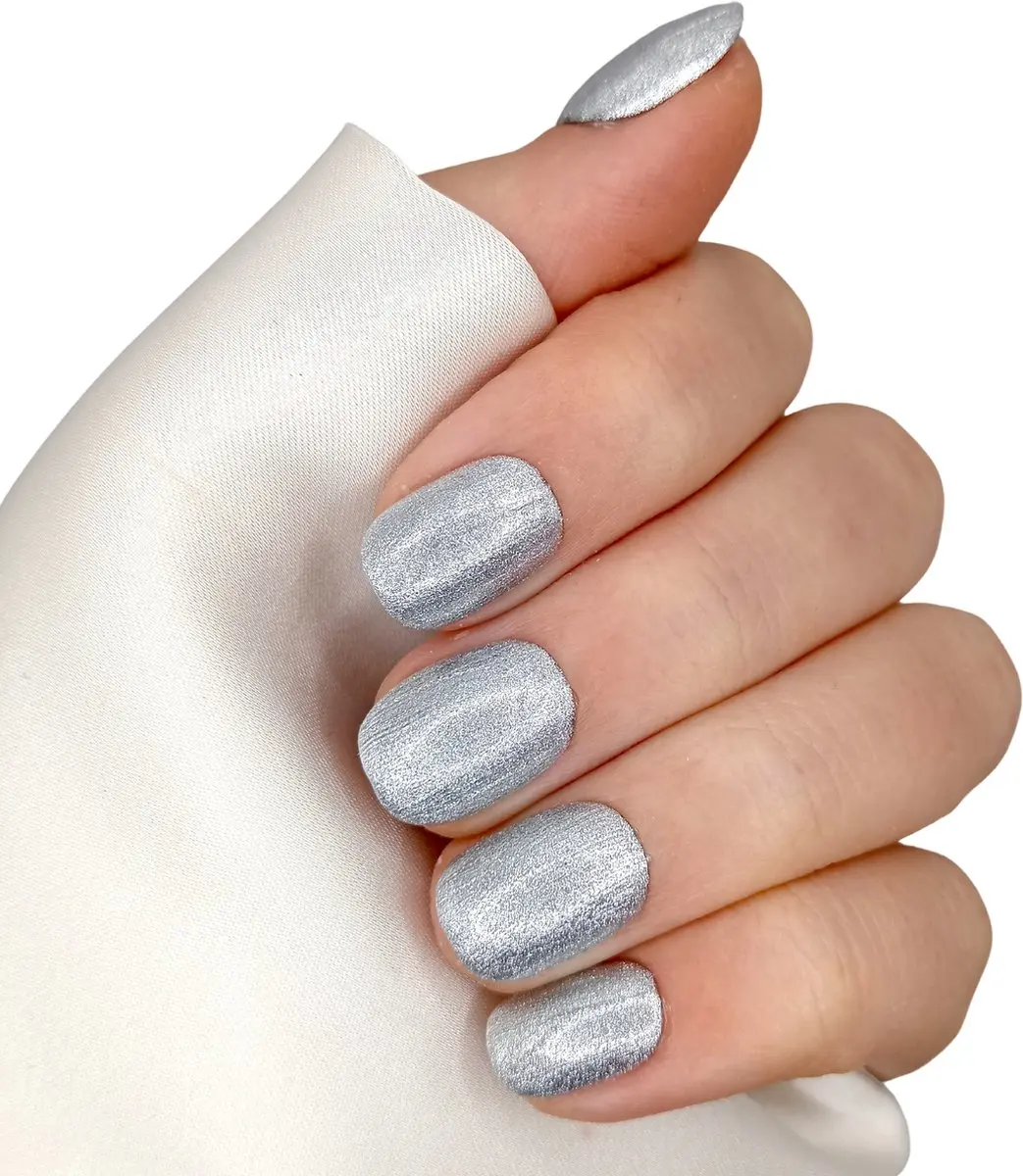 SD Press on Nails B85 Plaknagels Zilver