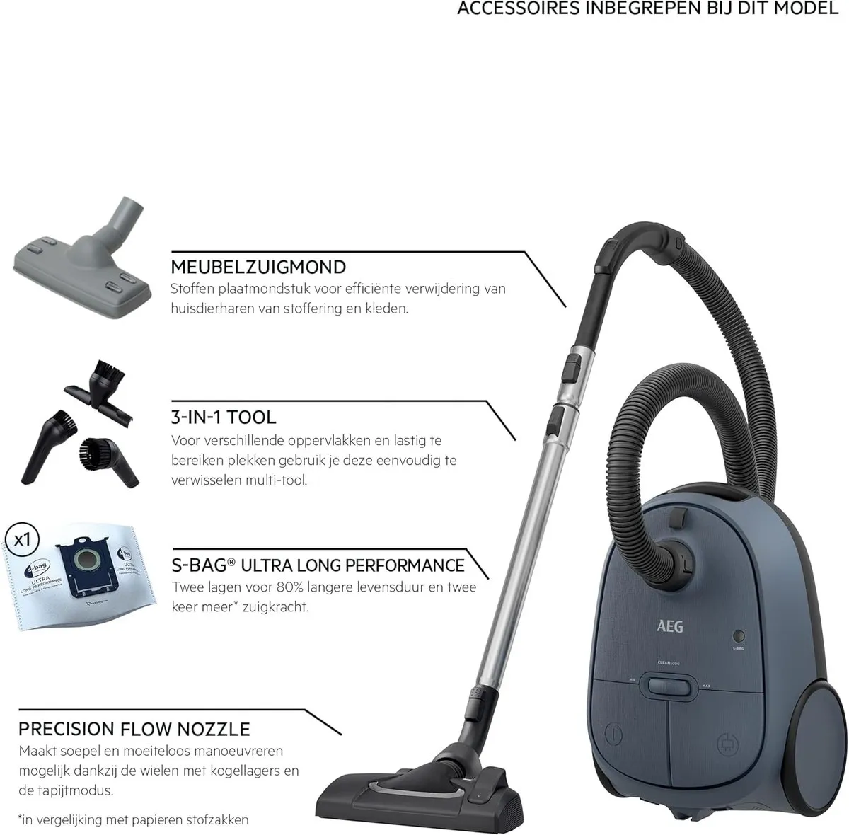 AEG AB61C2DB Cilinderstofzuiger 850W - 3,5L - Blauw