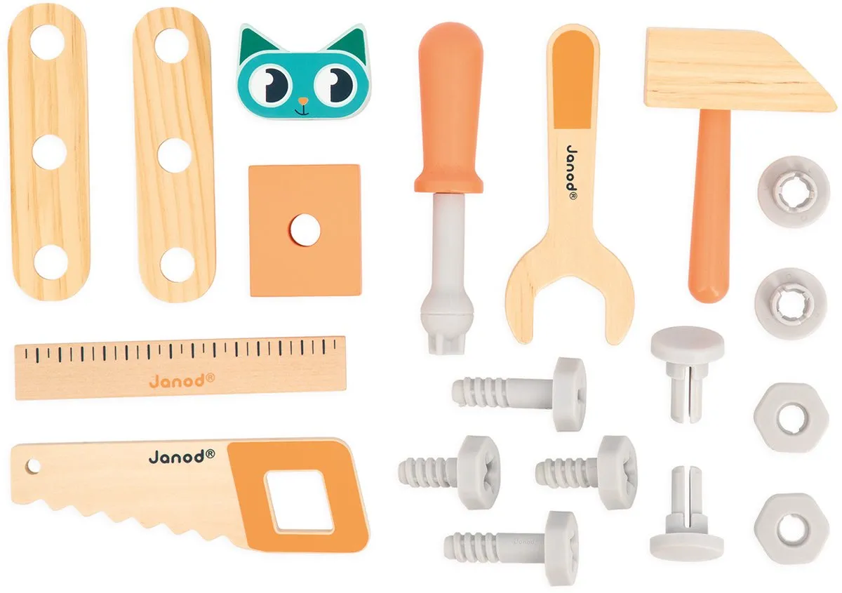 Janod Brico'kids Trekfiguur Vrachtwagen 19-delig - Multicolor - afbeelding 6 van 6