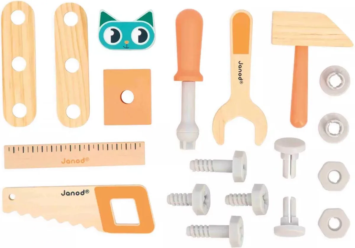 Janod Brico'kids Trekfiguur Vrachtwagen 19-delig - Multicolor