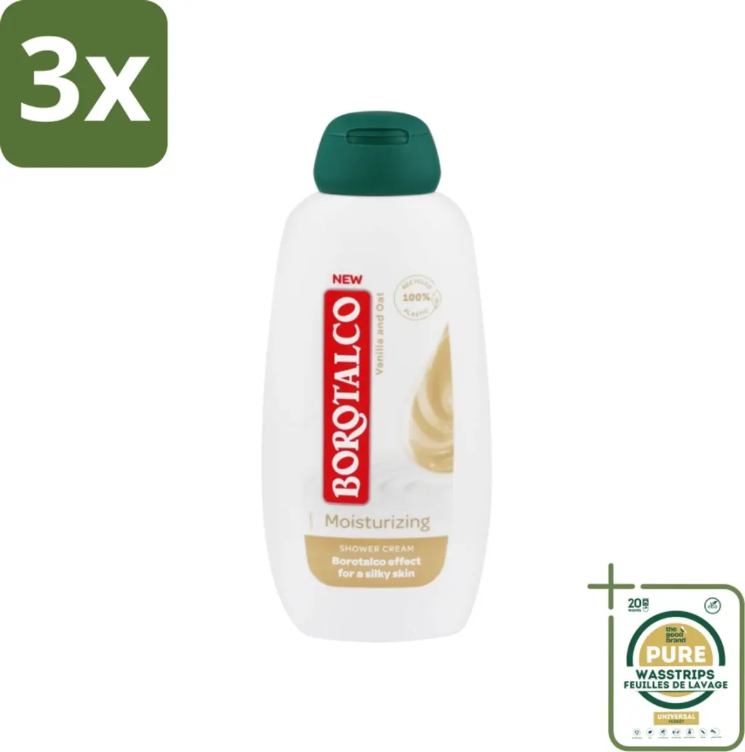 Borotalco Douchegel Moisturizing Vanilla & Oat 750ml - 3 Stuks