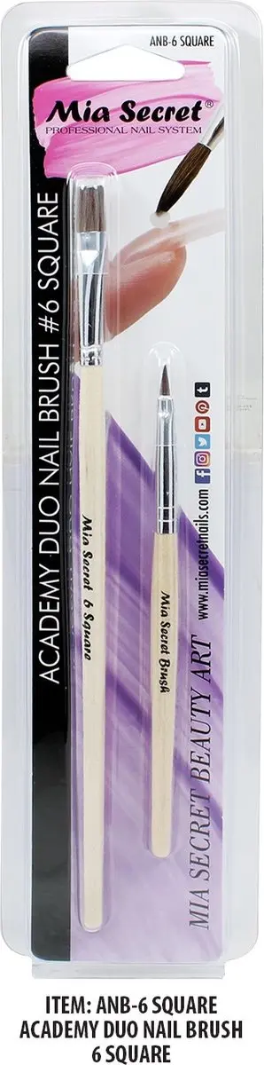 Mia Secret Academy Duo Acryl Penseel #6 Square