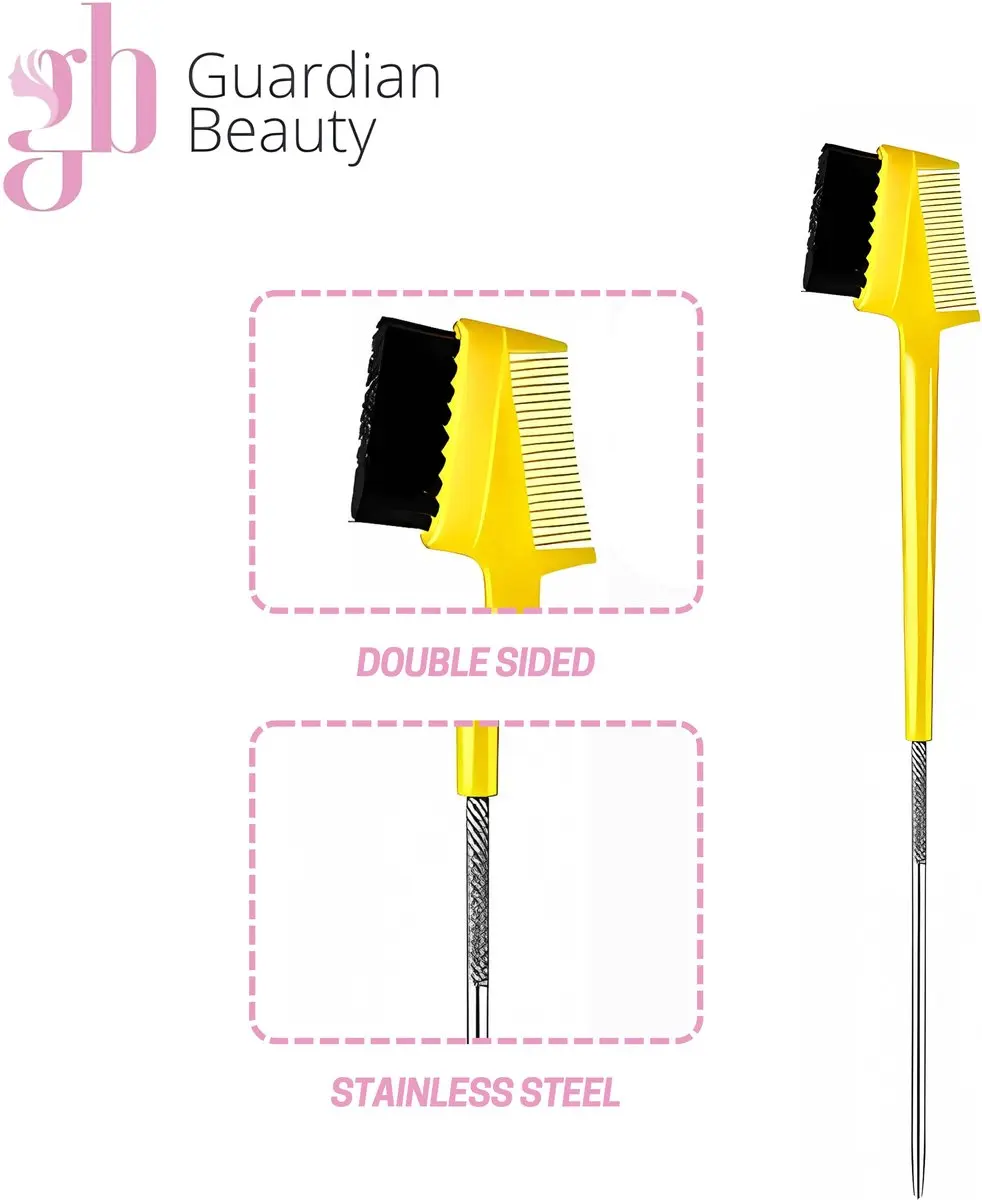 Guardian Beauty Edge Control Borstel & Waxstick - Geel - 2 Stuks