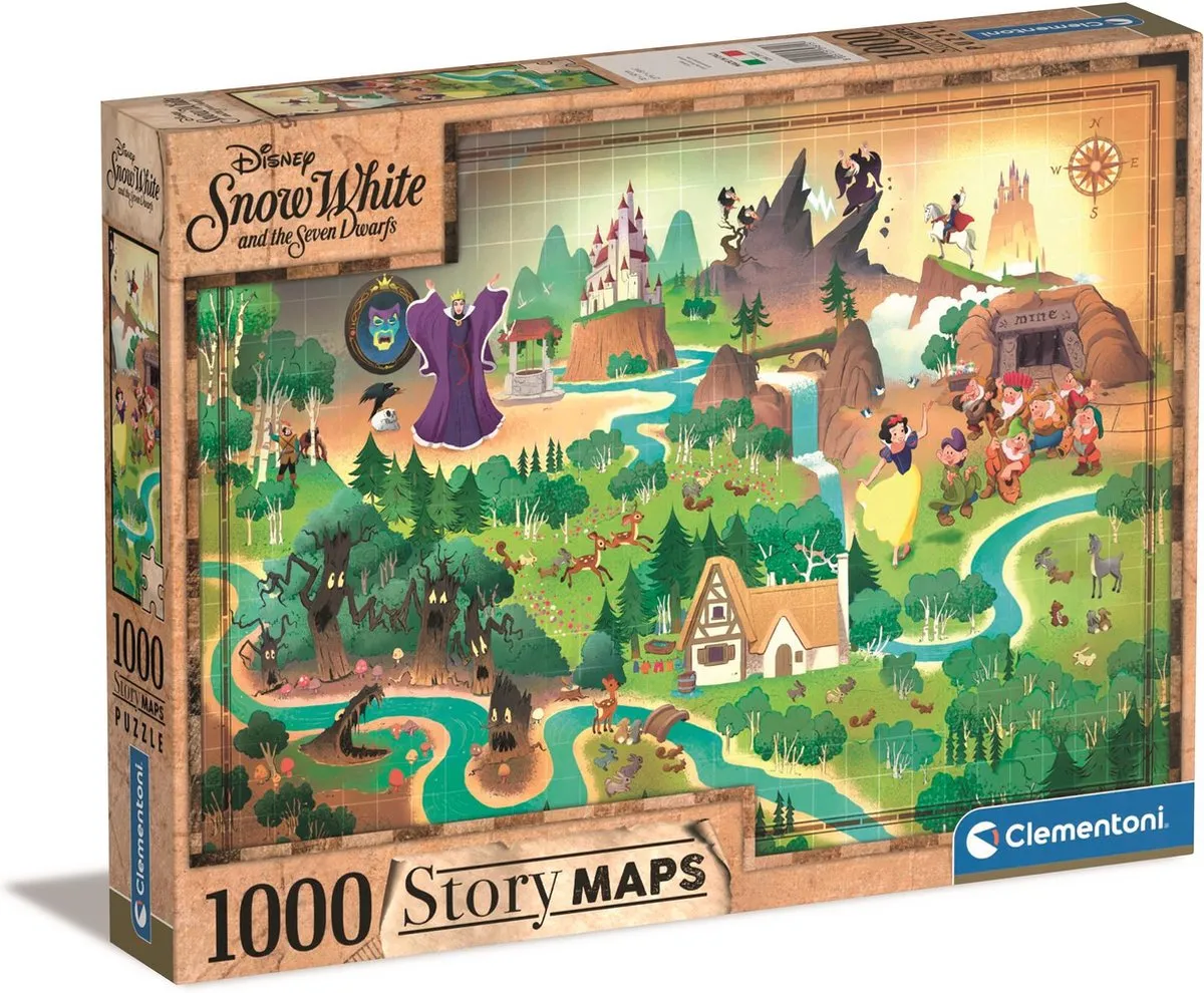 Clementoni Sneeuwwitje Story Map Puzzel 1000 Stuks