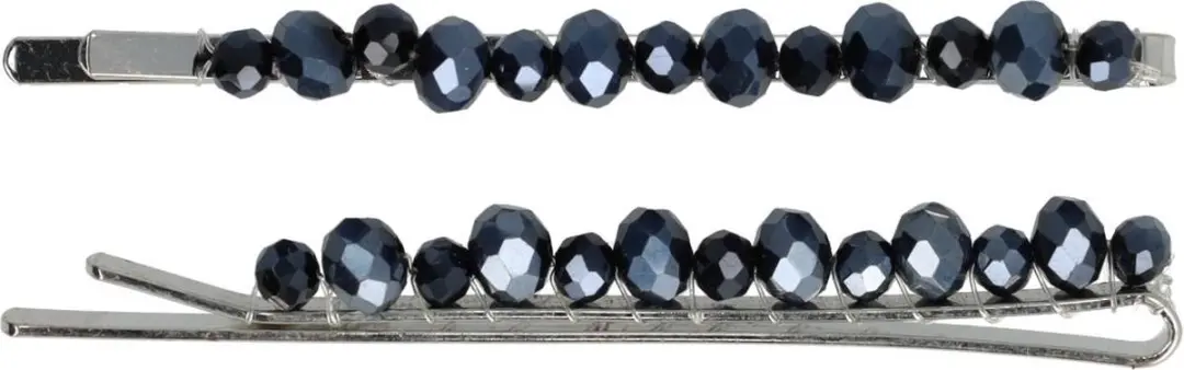 Haarsoires Schuifspeldjes 7cm Blauw - Facetkralen - 2 Stuks
