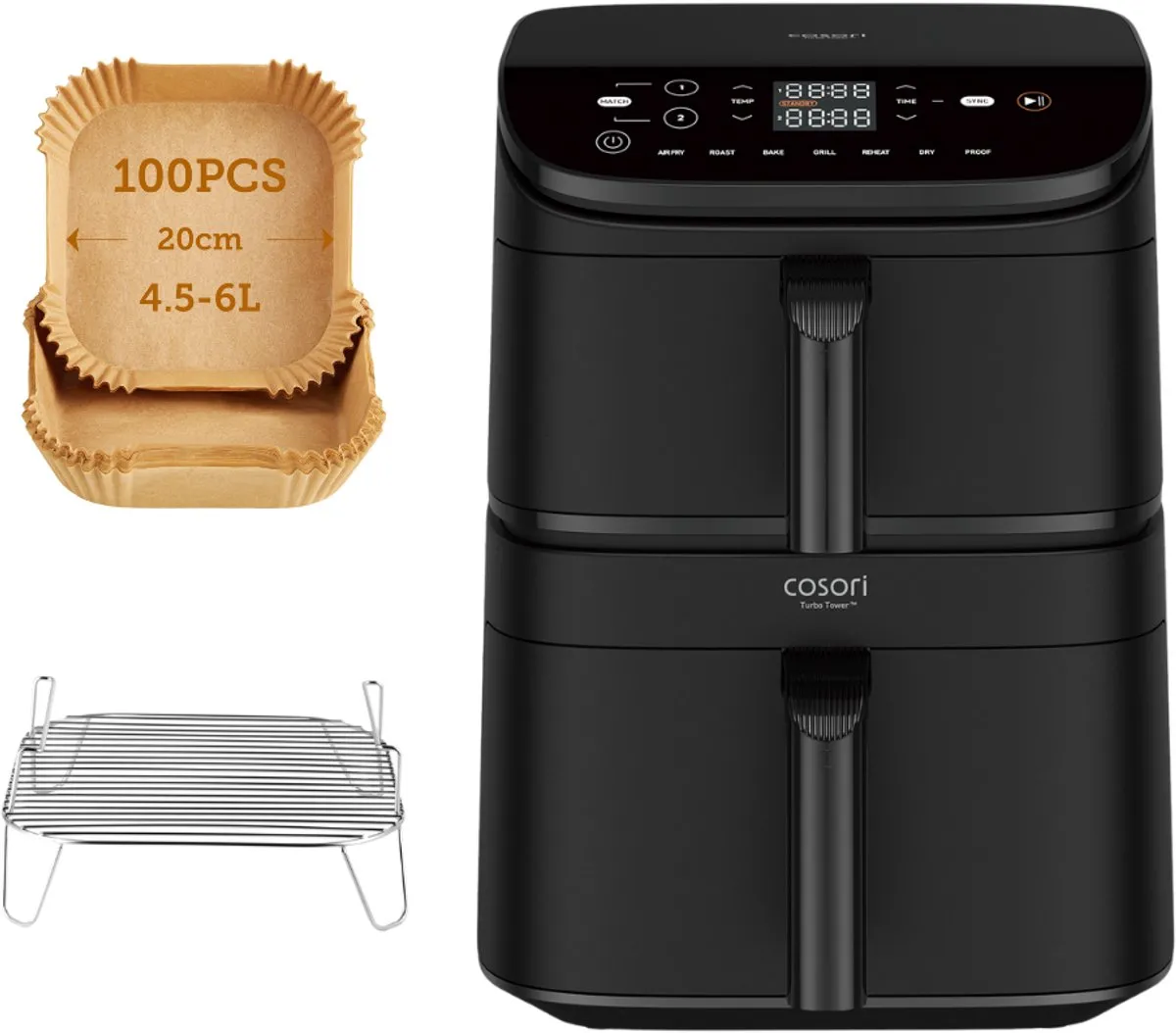 Cosori XXL Turbo Tower Airfryer 10.8L