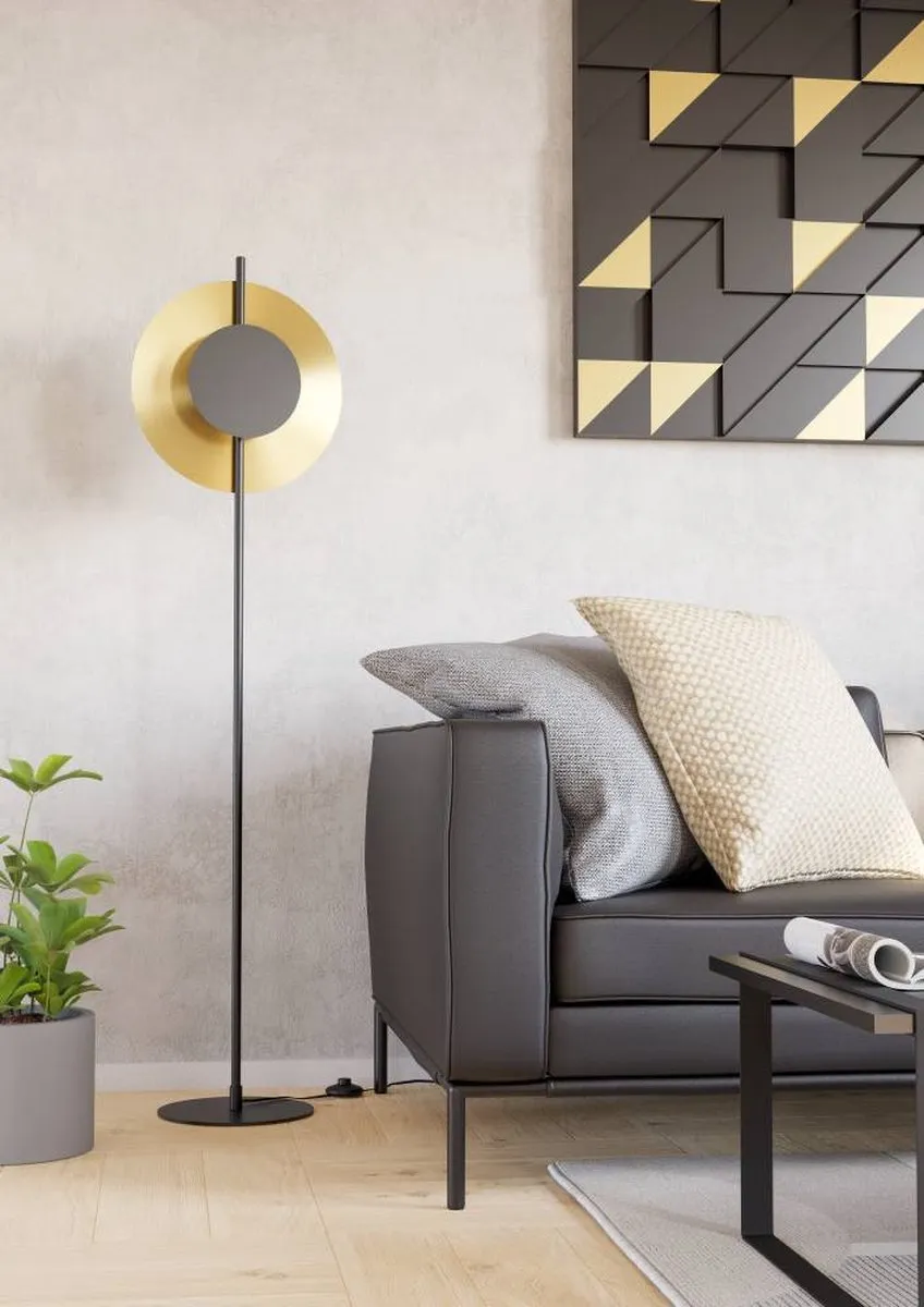 Eglo Tocina Vloerlamp 150cm - Zwart/Goud