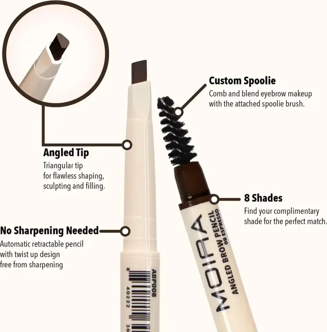 Moira Angled Brow Pencil 008 Espresso - 5g