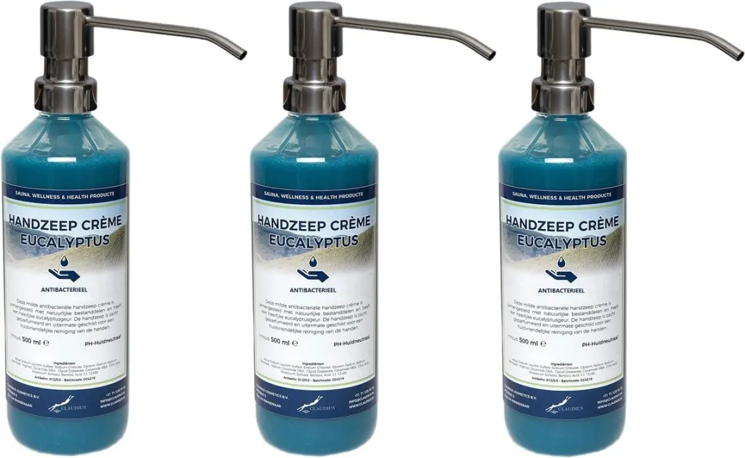 Splashbox Cosmetics Handzeep Crème Eucalyptus 500ml - Set van 3