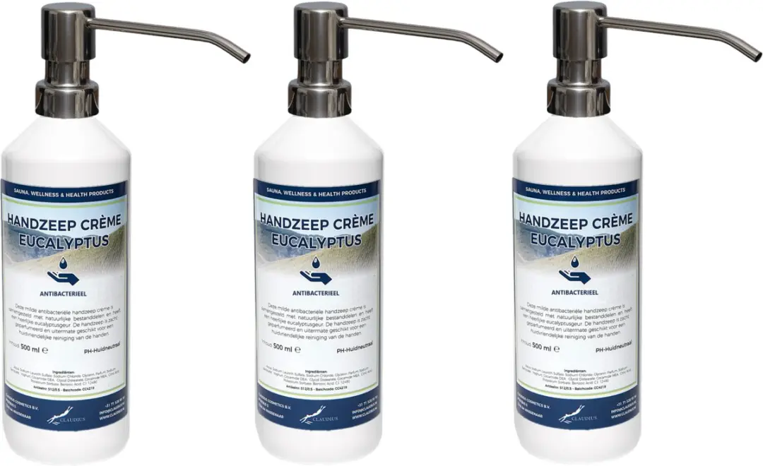 Splashbox Cosmetics Handzeep Crème Eucalyptus 500ml - Set van 3