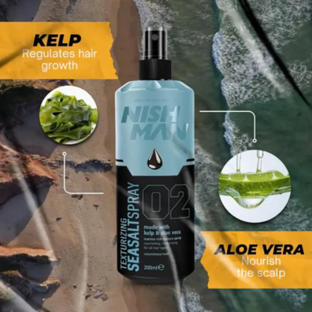 Nishman Seasalt Zeezout Spray 200ml - Kelp & Aloe Vera