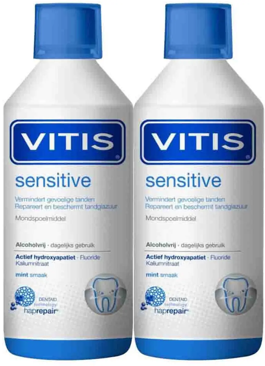 Vitis Mondwater Sensitive 500ml - 2 Stuks
