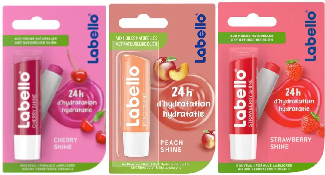Labello Lippenbalsem Set - 3 Stuks Aarbei/Kers/Watermeloen
