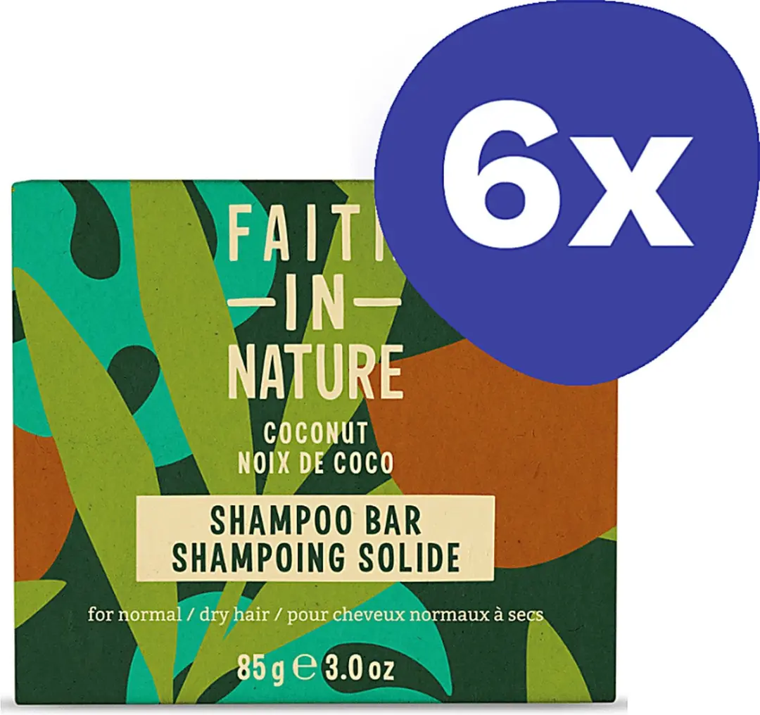 Faith In Nature Kokosnoot & Sheaboter Shampoo Bar 6x85g