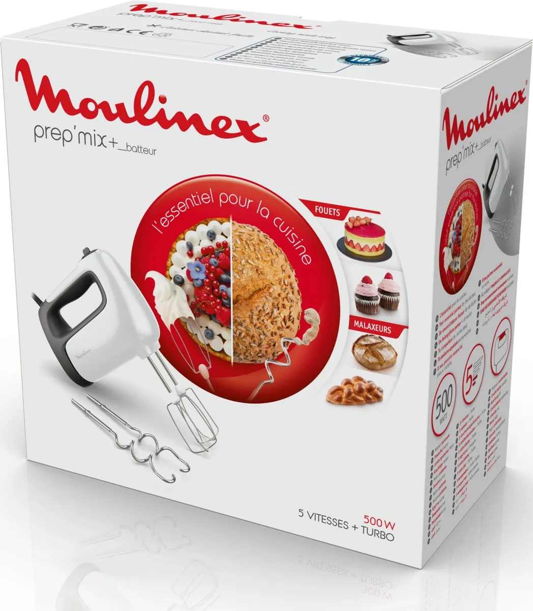 Moulinex Prep'Mix+ HM460 - Handmixer - 500W - Wit