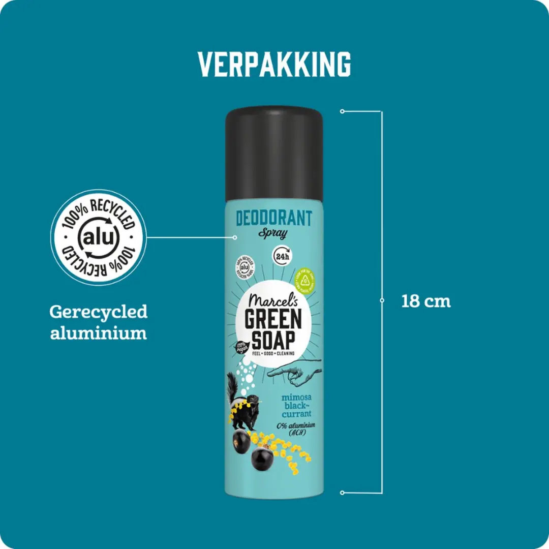 Marcel's Green Soap Deo Spray Mimosa & Zwarte Bes - 6x150ml