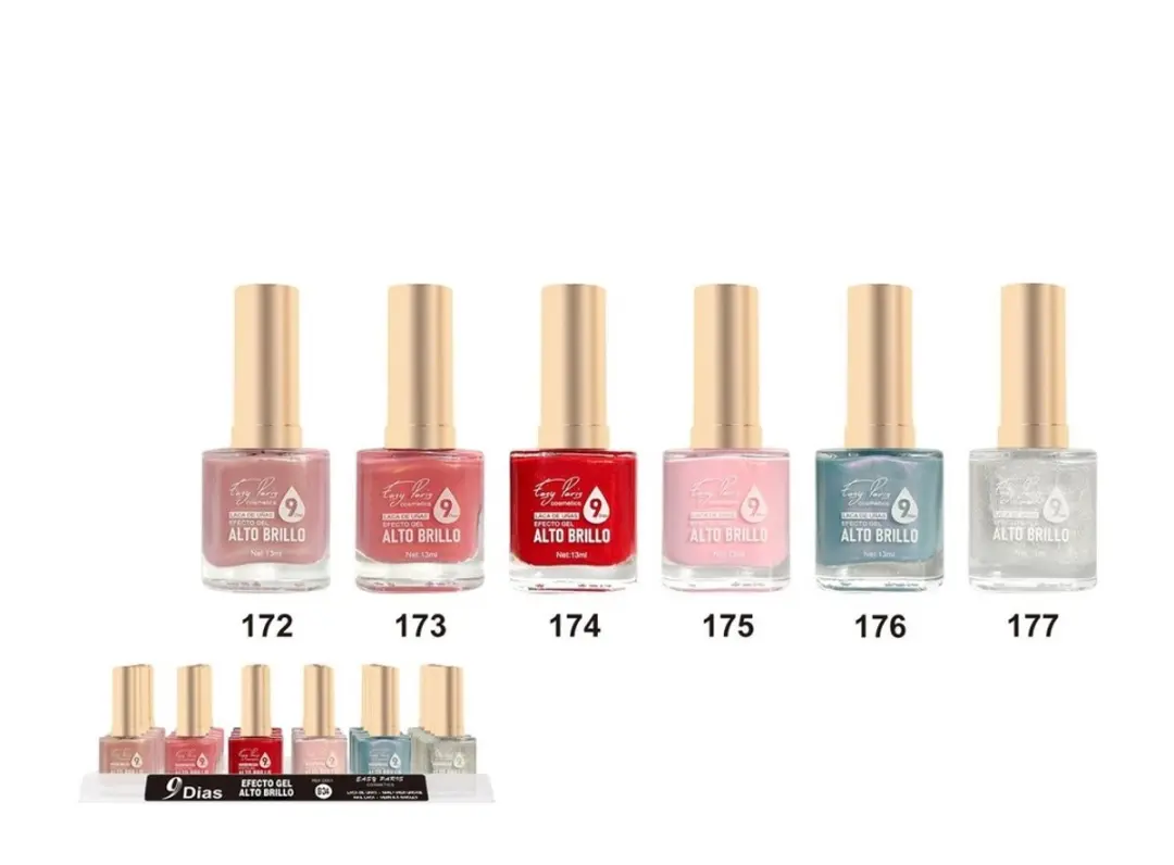 Easy Paris Cosmetics Nagellak 174 - Dekkend Rozerood met Gouden Shimmer 13ml
