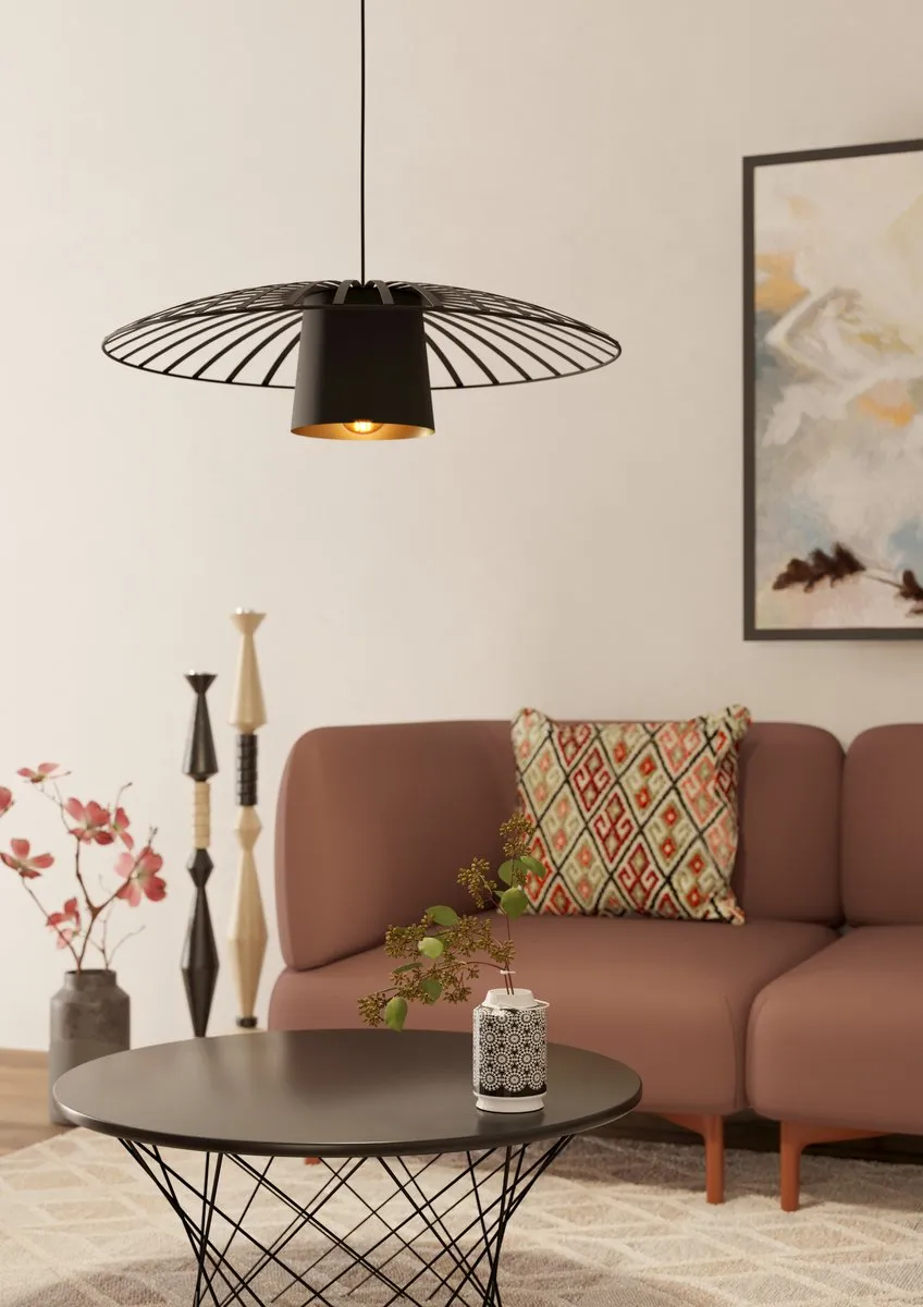 Eglo Felixkirk Hanglamp E27 Ø57cm - Zwart/Goud