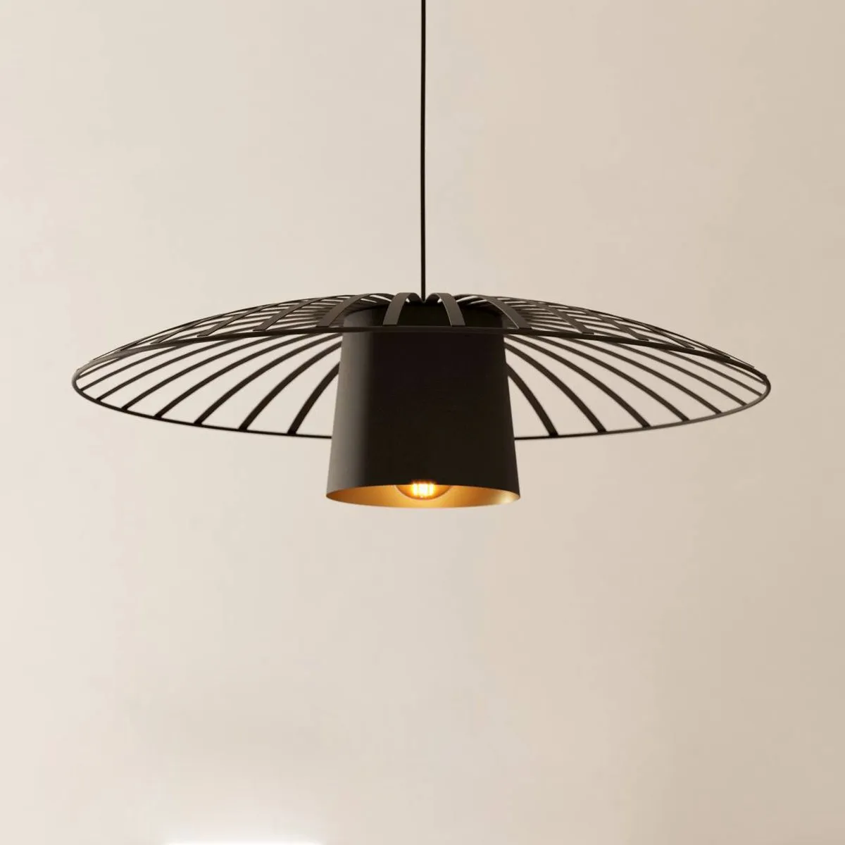 Eglo Felixkirk Hanglamp E27 Ø57cm - Zwart/Goud
