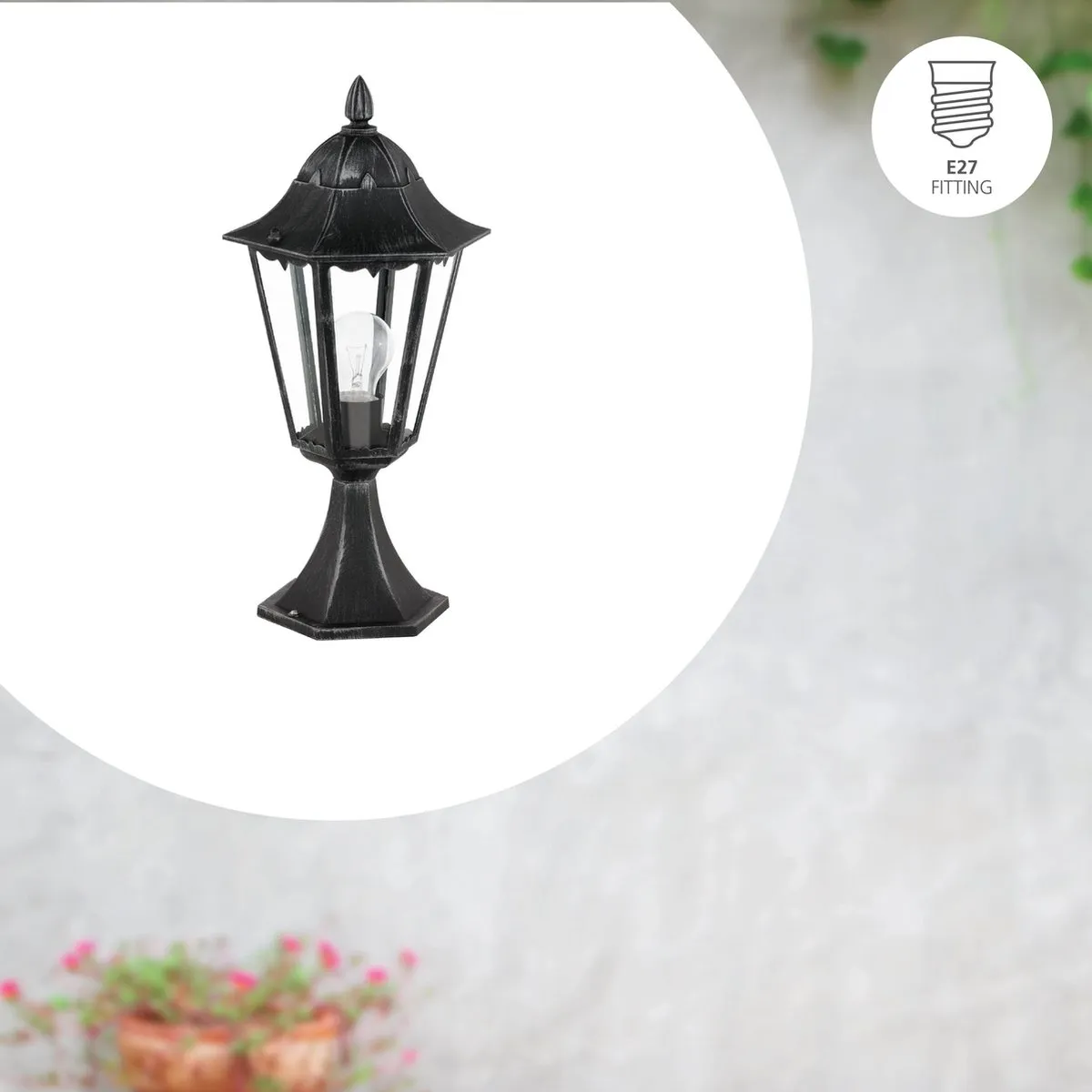 Eglo Navedo Sokkellamp Buiten E27 - 25W - Zwart/Zilver