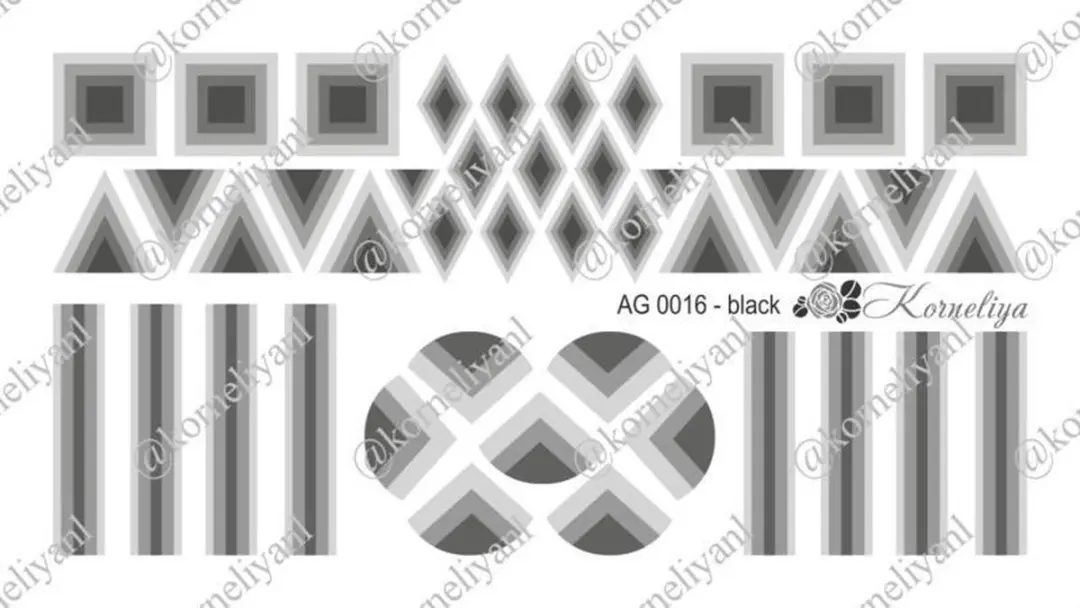 Korneliya Airbrush Waterdecal AG 0016 - Zwart
