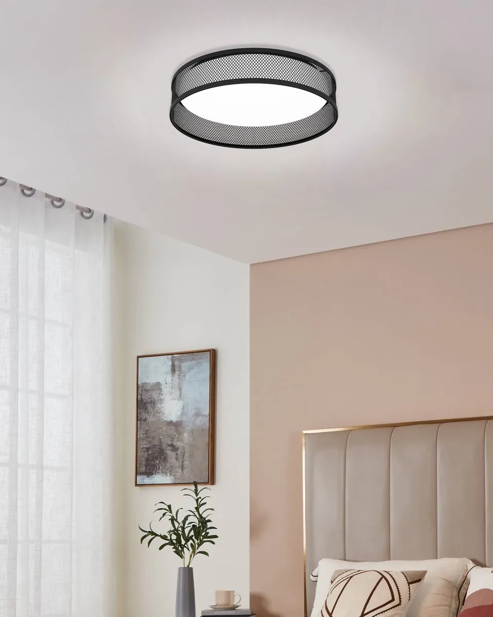 Eglo Luppineria Plafondlamp Ø38,5cm - Zwart/Wit