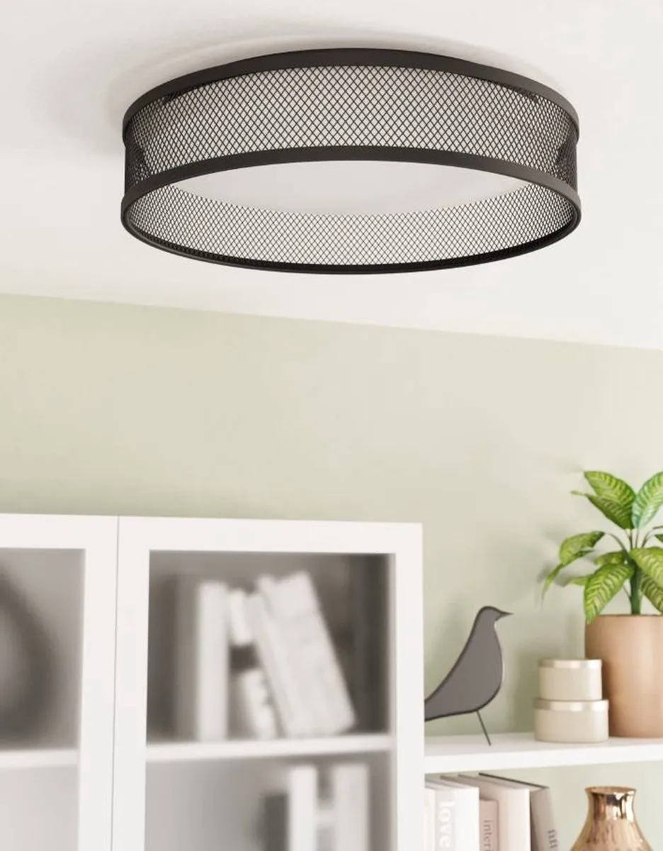 Eglo Luppineria Plafondlamp Ø38,5cm - Zwart/Wit - afbeelding 6 van 6