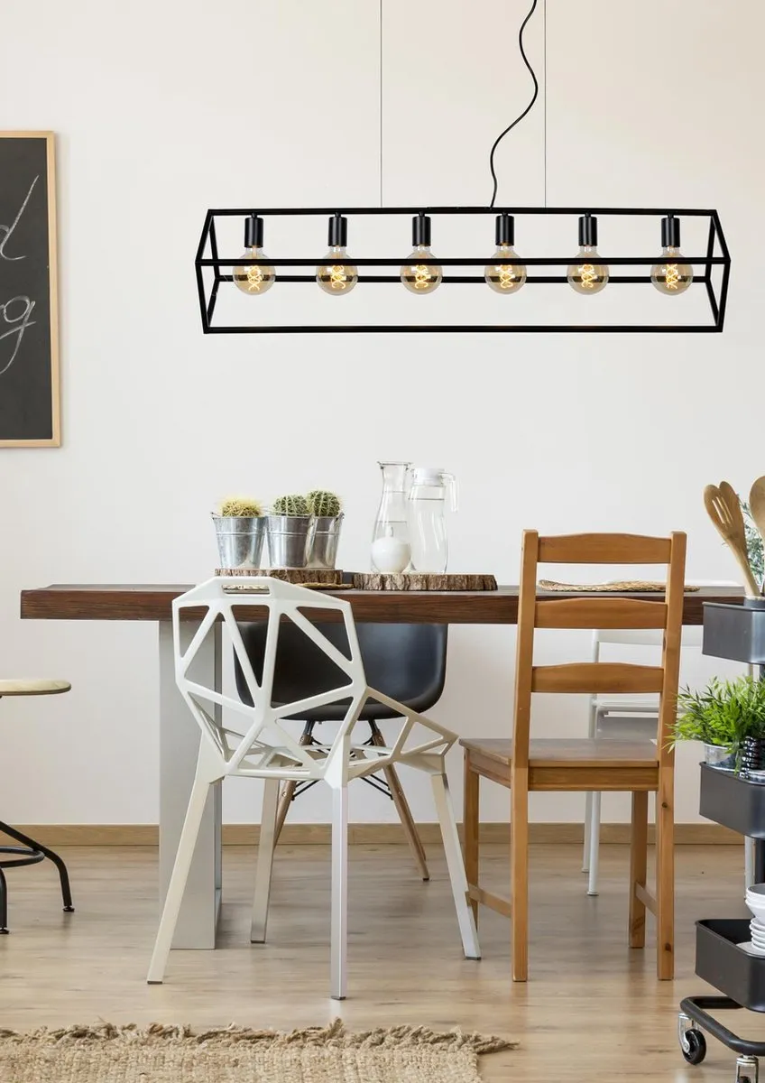 Lucide Fabian Hanglamp 6xE27 - Zwart