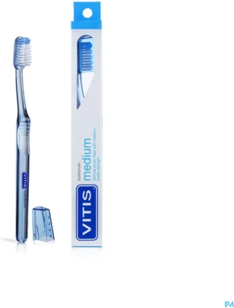 Vitis Tandenborstel + Mini Tandpasta Whitening Blauw/Wit