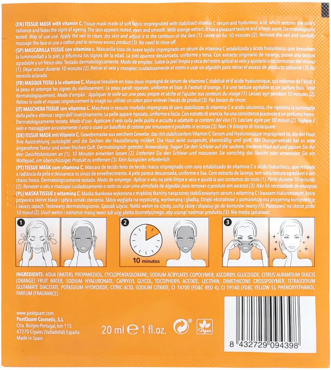 Postquam Vitamine C Tissue Masker 20ml