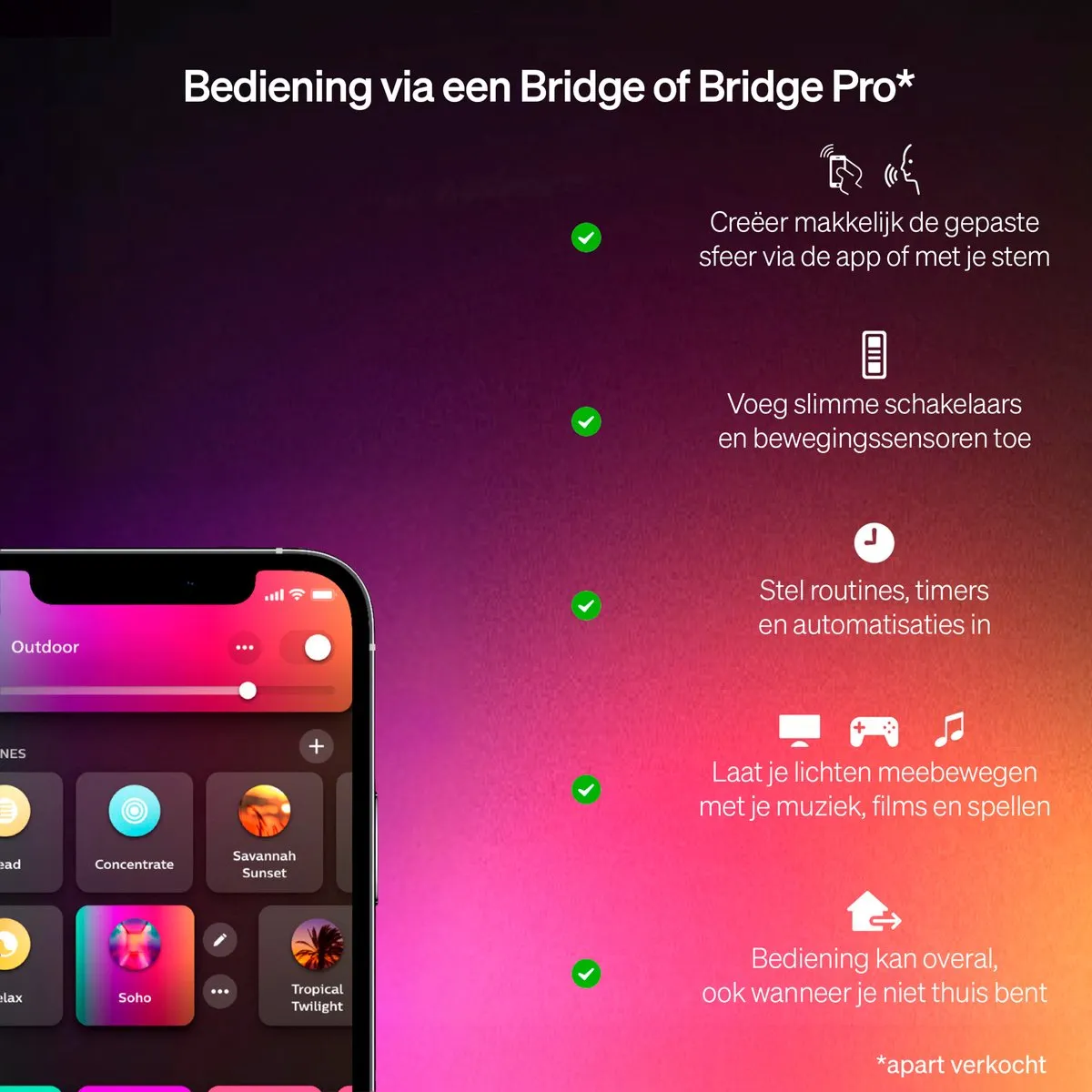 Philips Hue Turaco Hoge Sokkellamp - Antraciet - 1100 Lumen - afbeelding 6 van 6