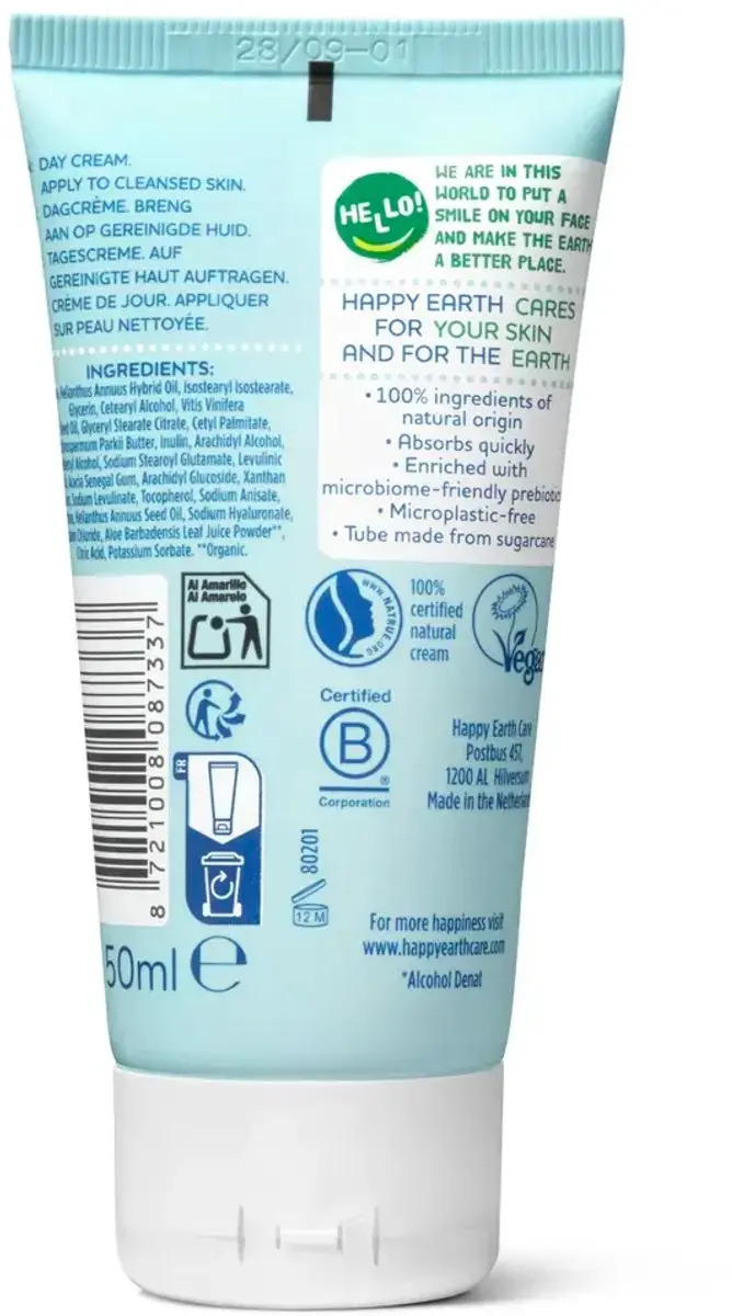 Happy Earth Natuurlijke Dagcrème 50ml - afbeelding 6 van 6