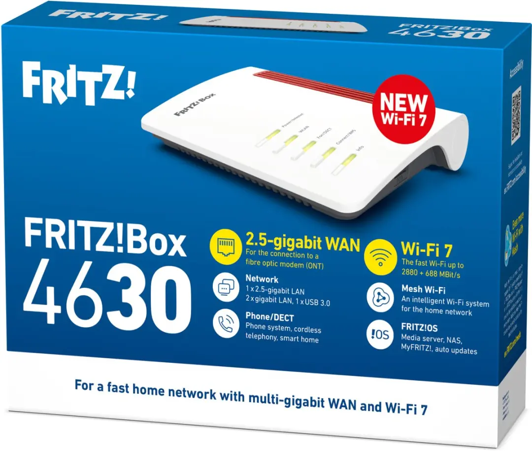 FRITZ!Box 4630 Router Wi-Fi 7 - Wit