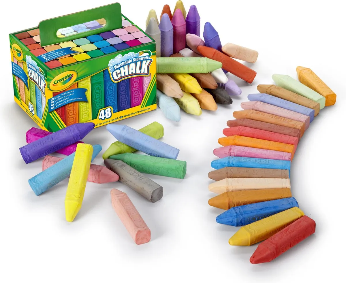 Crayola - Stoepkrijt - 48 Stuks Intense Kleuren - Gemakkelijk Te Wassen