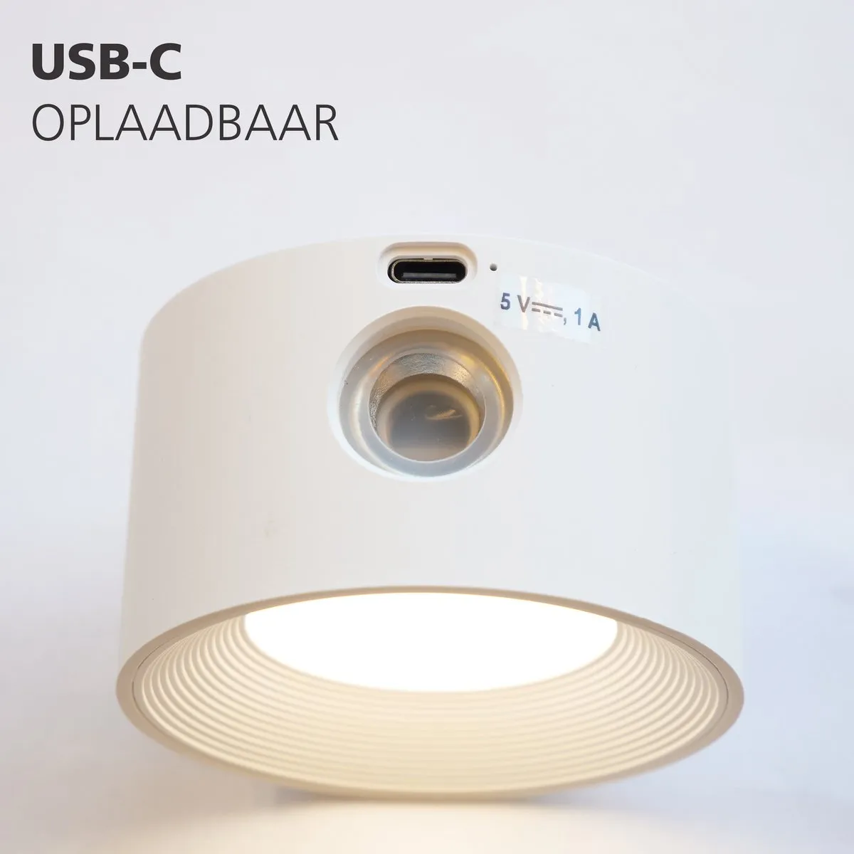 Eglo Muraglie Wandlamp - Oplaadbaar 24u - Ø7,5cm - Wit - Dimbaar