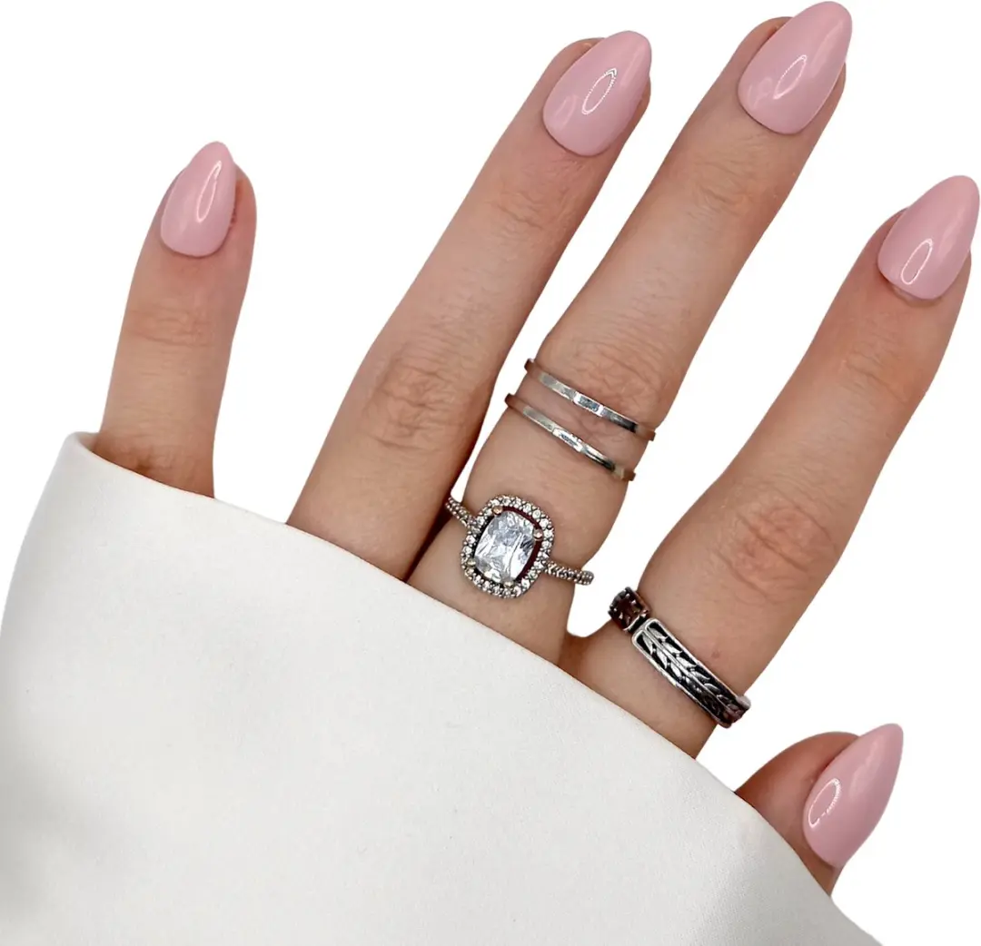 SD Press on Nails B-153 Plaknagels Nude - XS Stiletto - 20 Stuks