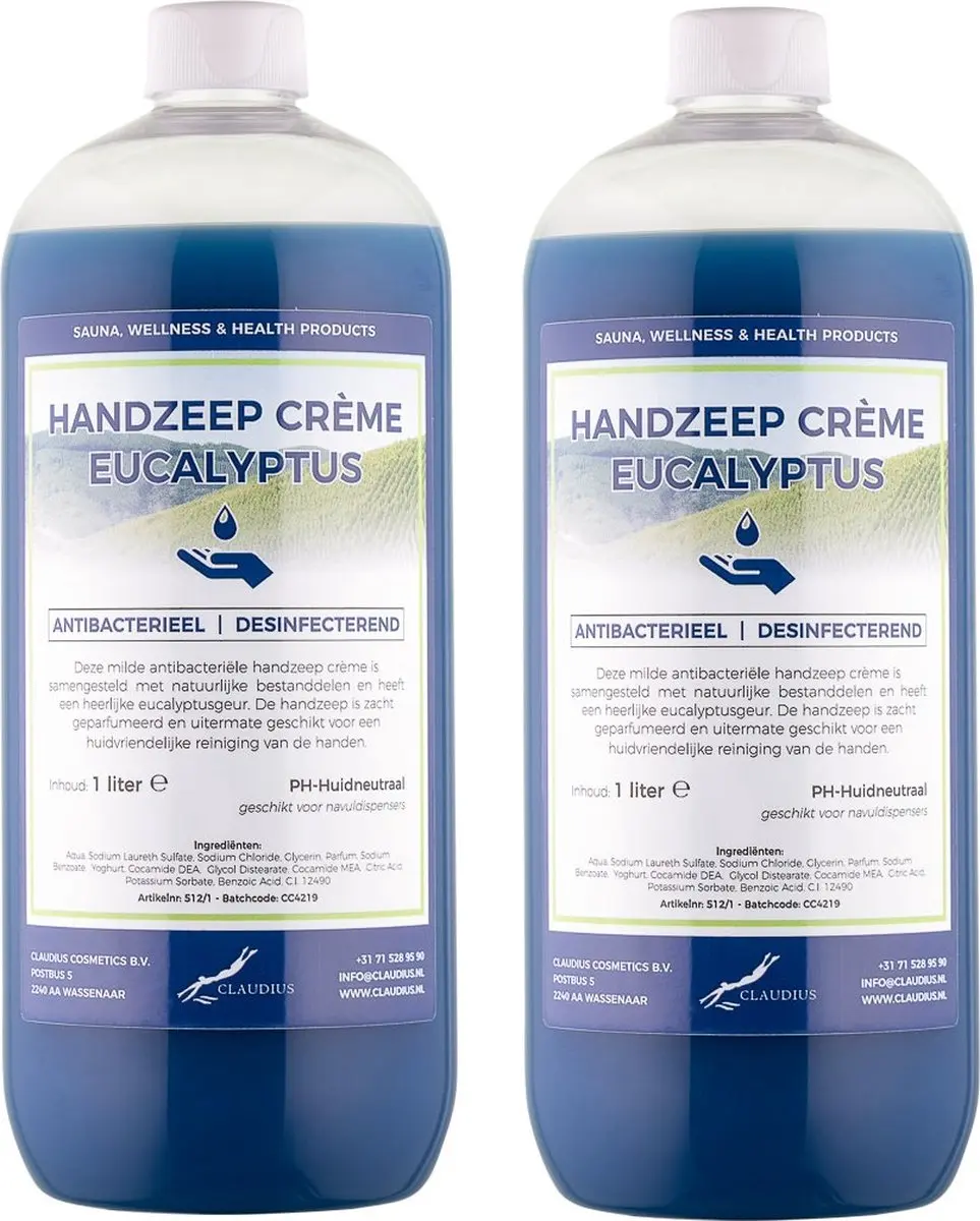 Splashbox Cosmetics Handzeep Crème Eucalyptus 1L