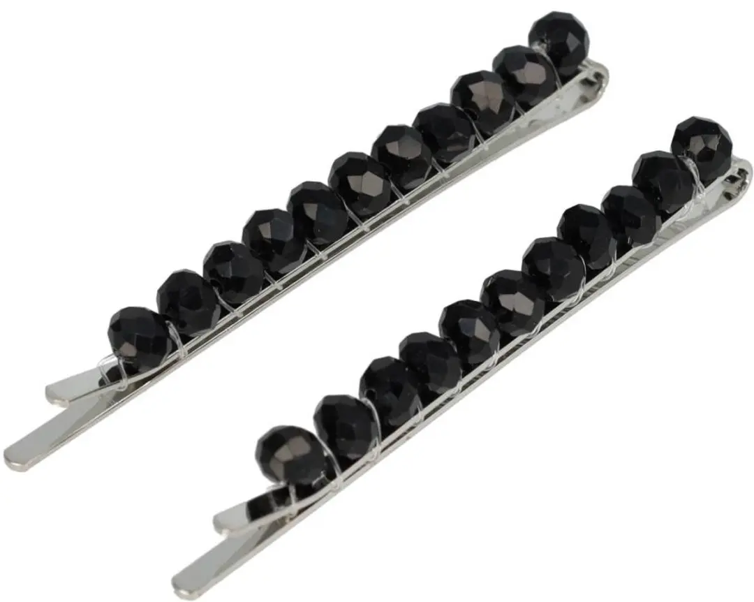 Haarsoires Schuifspeldjes 7cm - Zwart - 2 Stuks