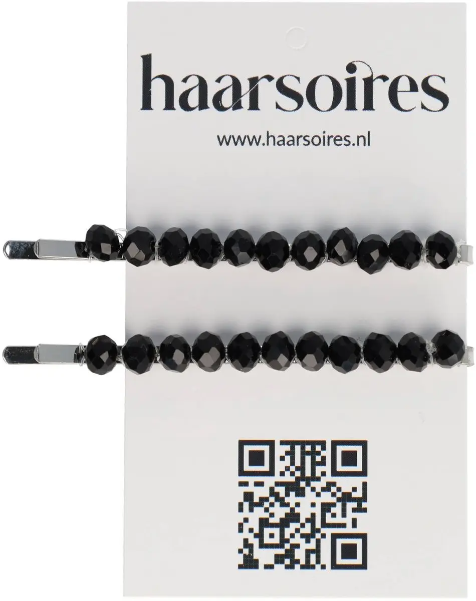 Haarsoires Schuifspeldjes 7cm - Zwart - 2 Stuks