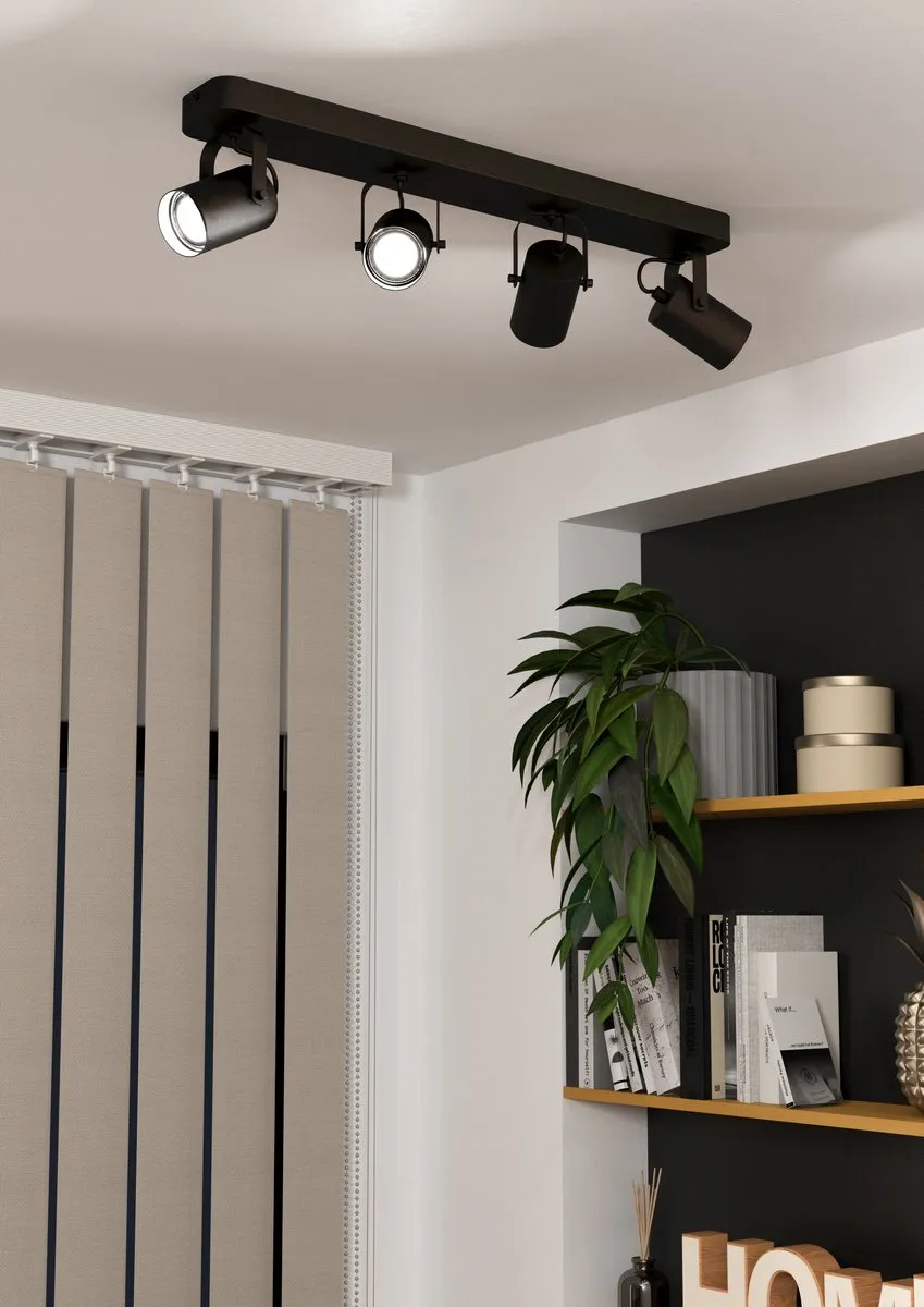 Eglo Sorego Spot GU10 - 4 Lichtpunten 58cm - Zwart