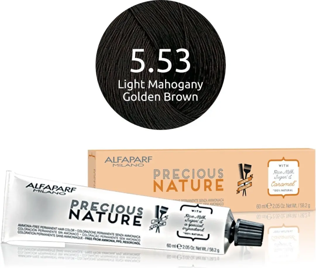 ALFAPARF Precious Nature Permanent Haarkleur 5.53 Zwart 60ml