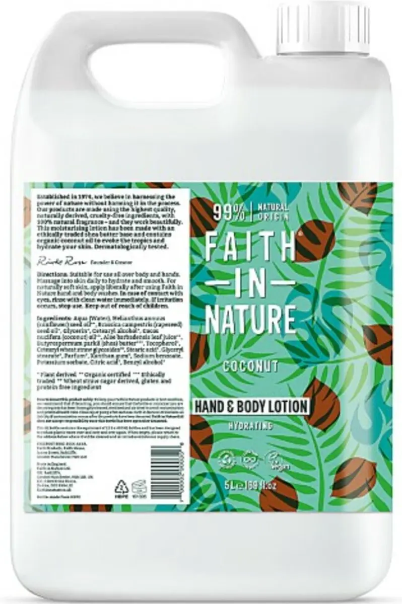 Faith In Nature Hand & Bodylotion Navulling Coconut 5L